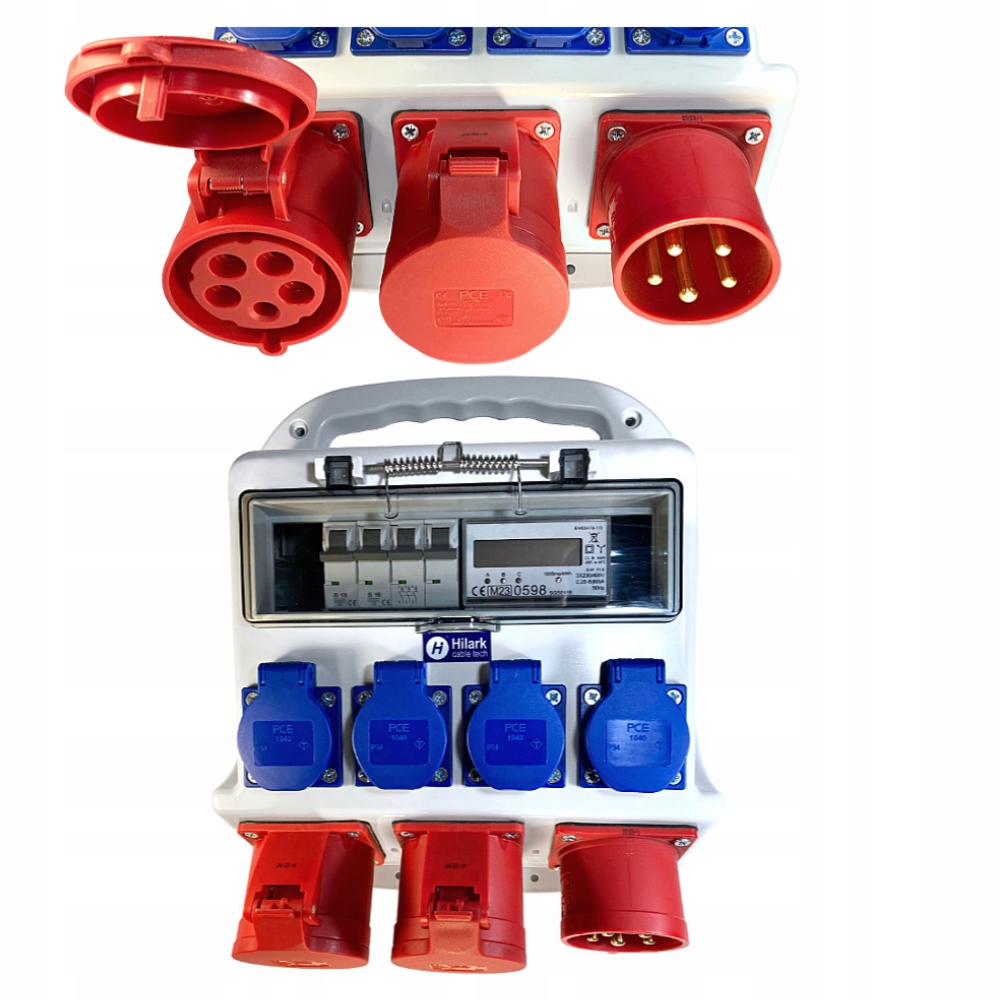 Stavebný rozvádzač s poistkami C25A 3P B161P I počítadlo 2x32A 4x230V