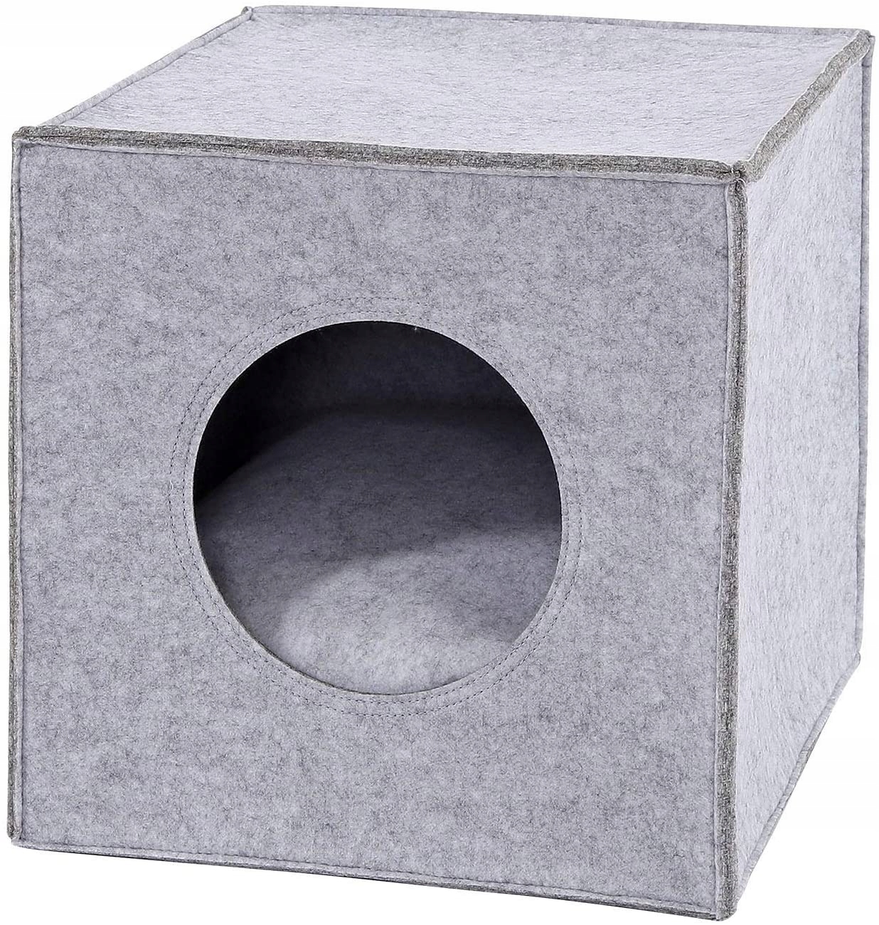 Levně Dibea Budka Pro Kočky Polštář 33X33X37 CM Šedá