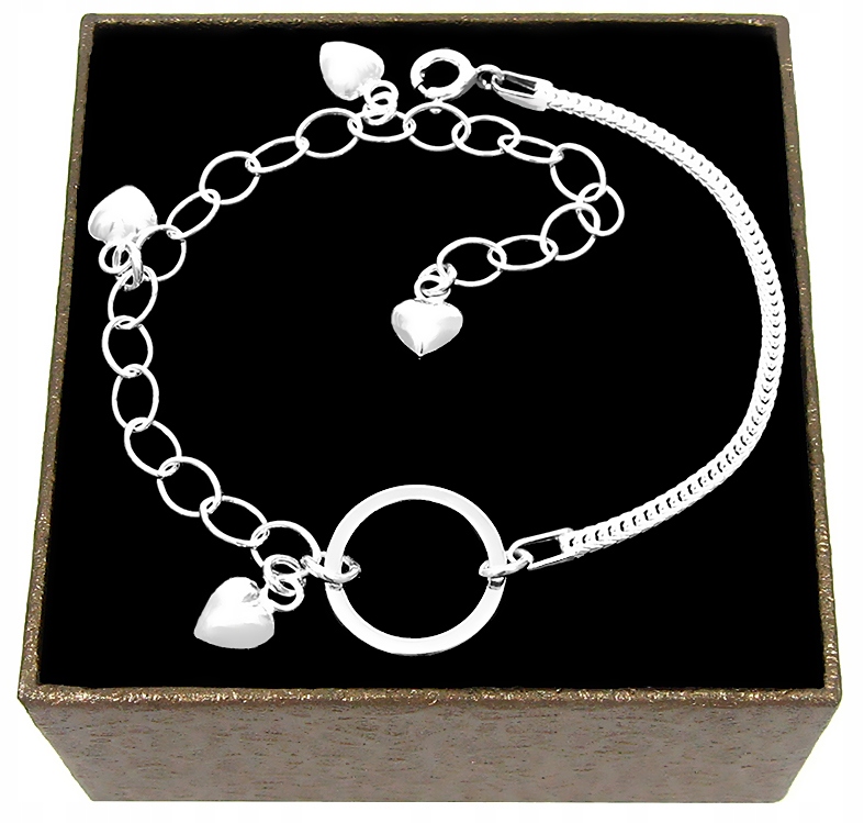 

Bransoletka Serduszka Ring ze srebra próby 925 B88