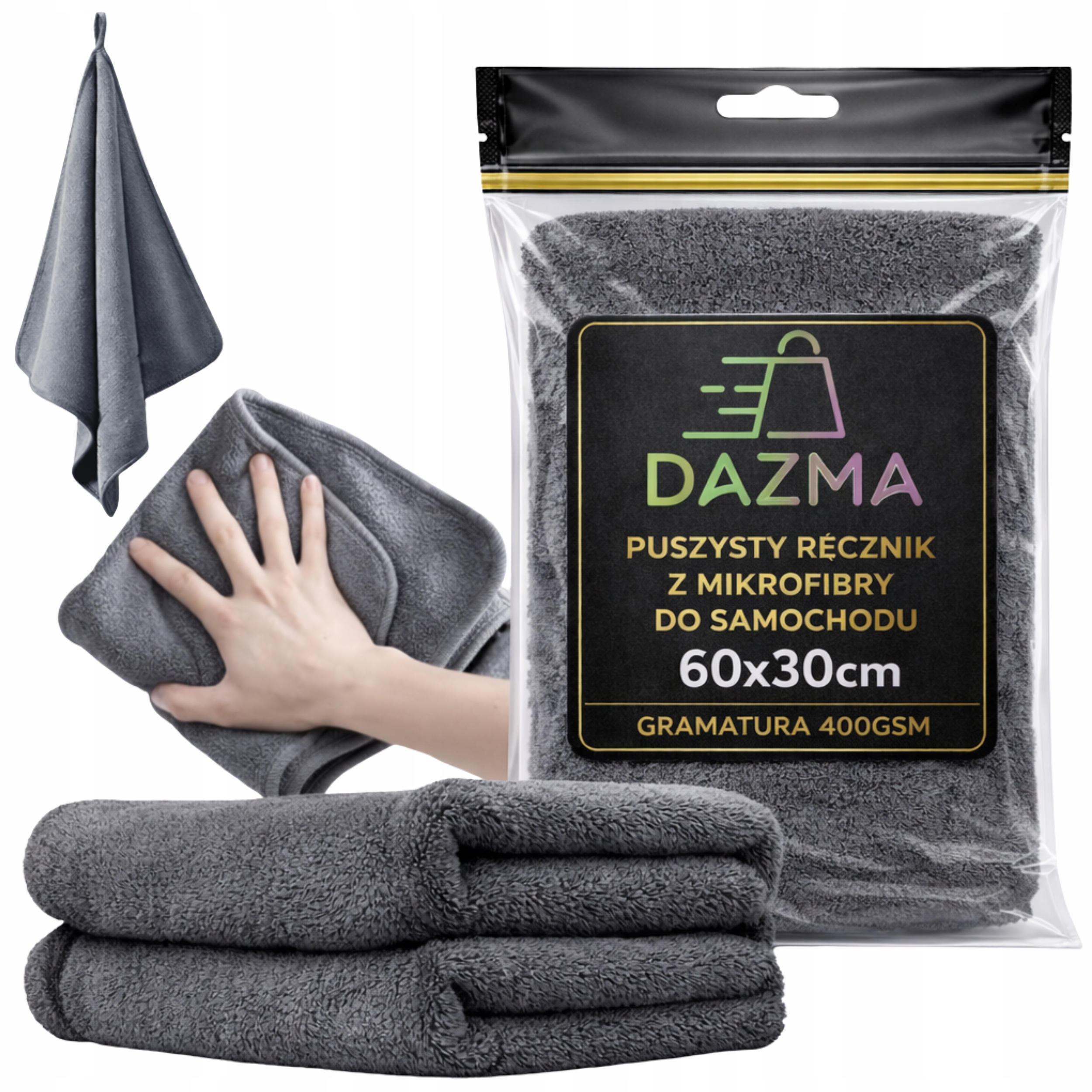 Ręcznik z Mikrofibry Do Mycia Czyszczenia Pielęgnacji Samochodu 60X30 cm