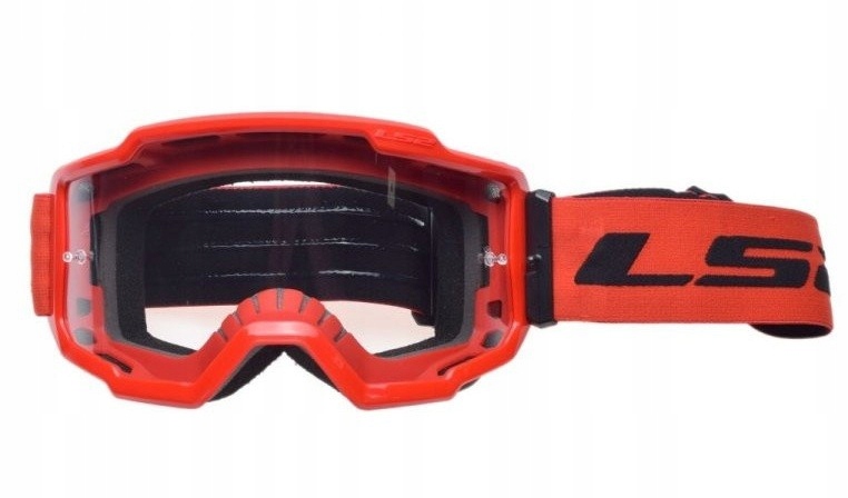 LS2 Charger Red clear visior gogle cross enduro pit bike czerwone