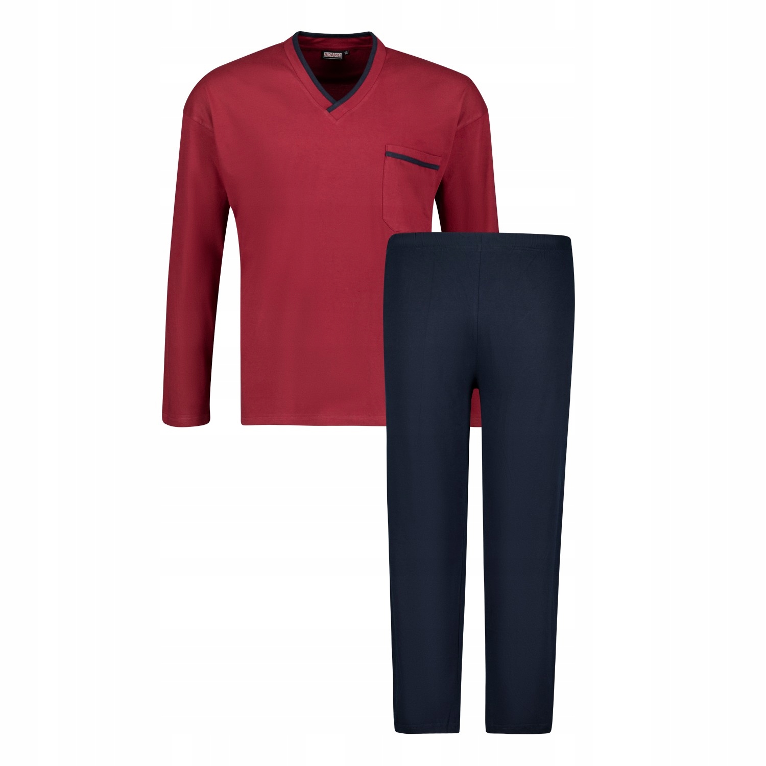 Adamo Velké Velikosti Pánské Pyžamo S Dlouhým Rukávem A Nohavicemi Bavlna 5XL