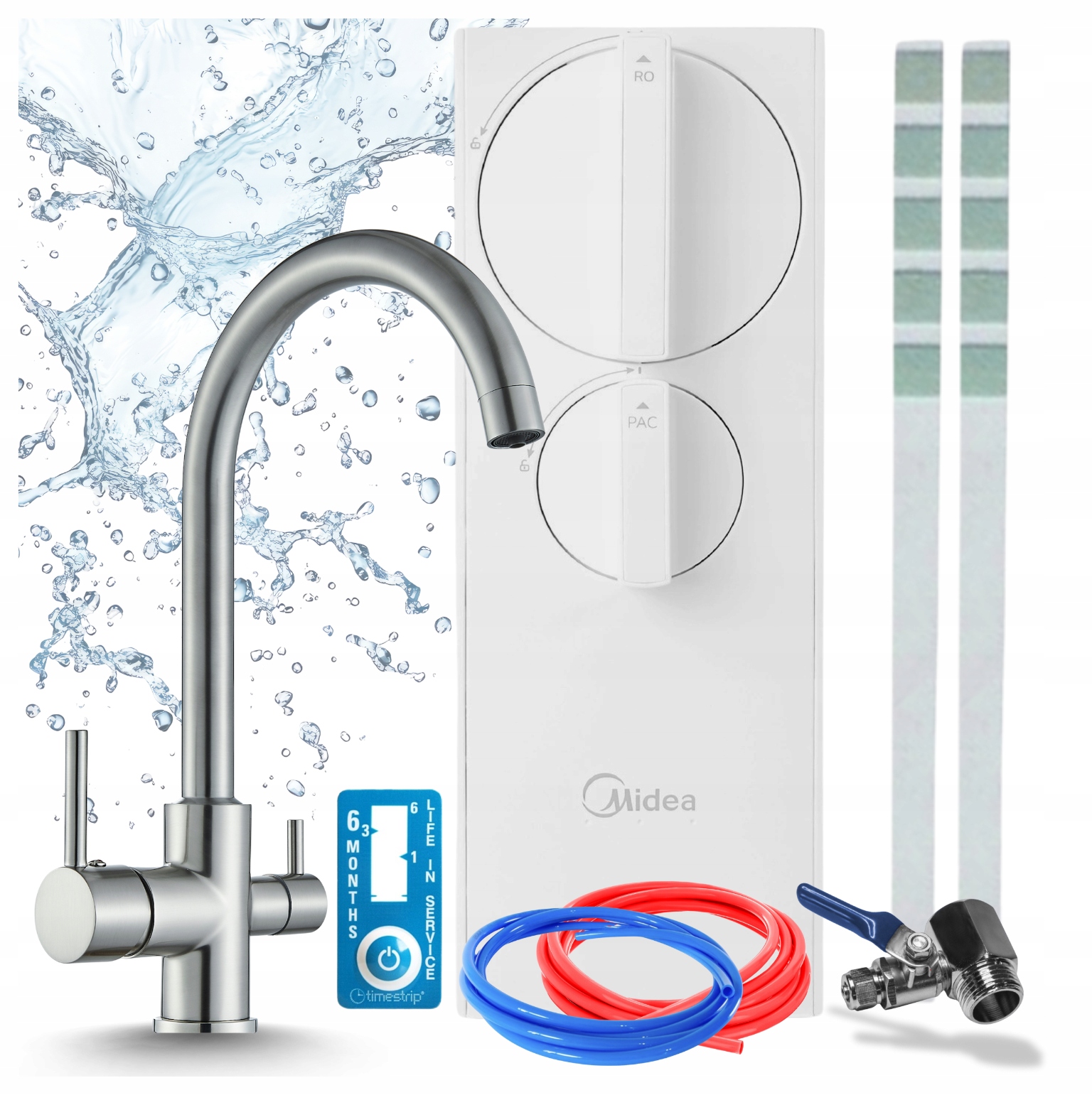 Kohútik Na Filter Vody Kuchynský Pzh A Filter RO5 Midea 400GPD Reverzná Osmóza