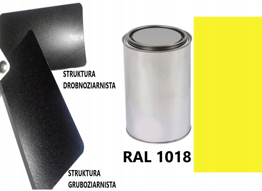 STRUKTURA GRUBOZIARNISTA RAL 1018 PÓŁMAT DO PLASTIKU METALU AKRYL 1L