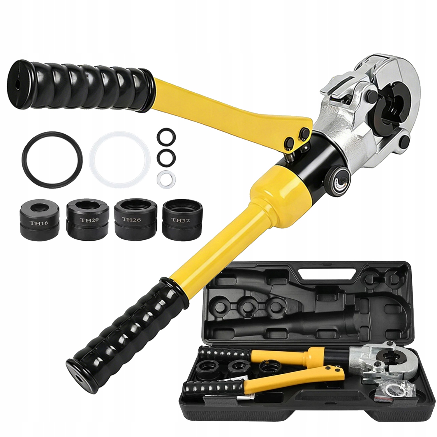 Profi Hydraulický Lis Th+v Ø16-32 MM: Ruční, Zesílené Gumové Úchytky, Žlutá Barva