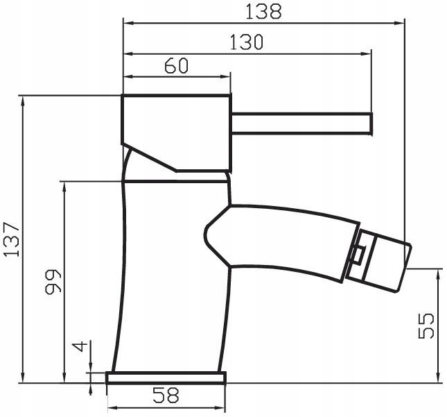 BATERIA BIDETOWA STOJĄCA DOMINIKANA CHROM Marka Diamond