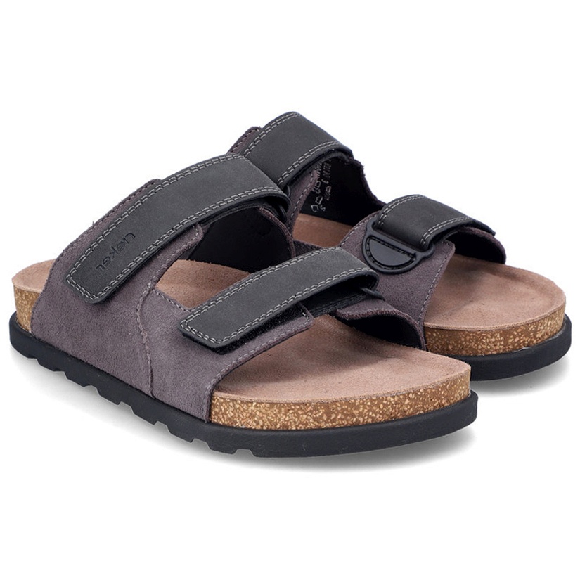 Pánské pantofle Rieker 21160-45 Grey šedé/grafit Kůže VEL.41