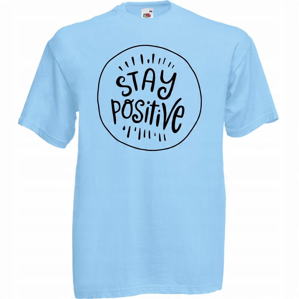

Koszulka stay positive pozytywnie XXL błękitna