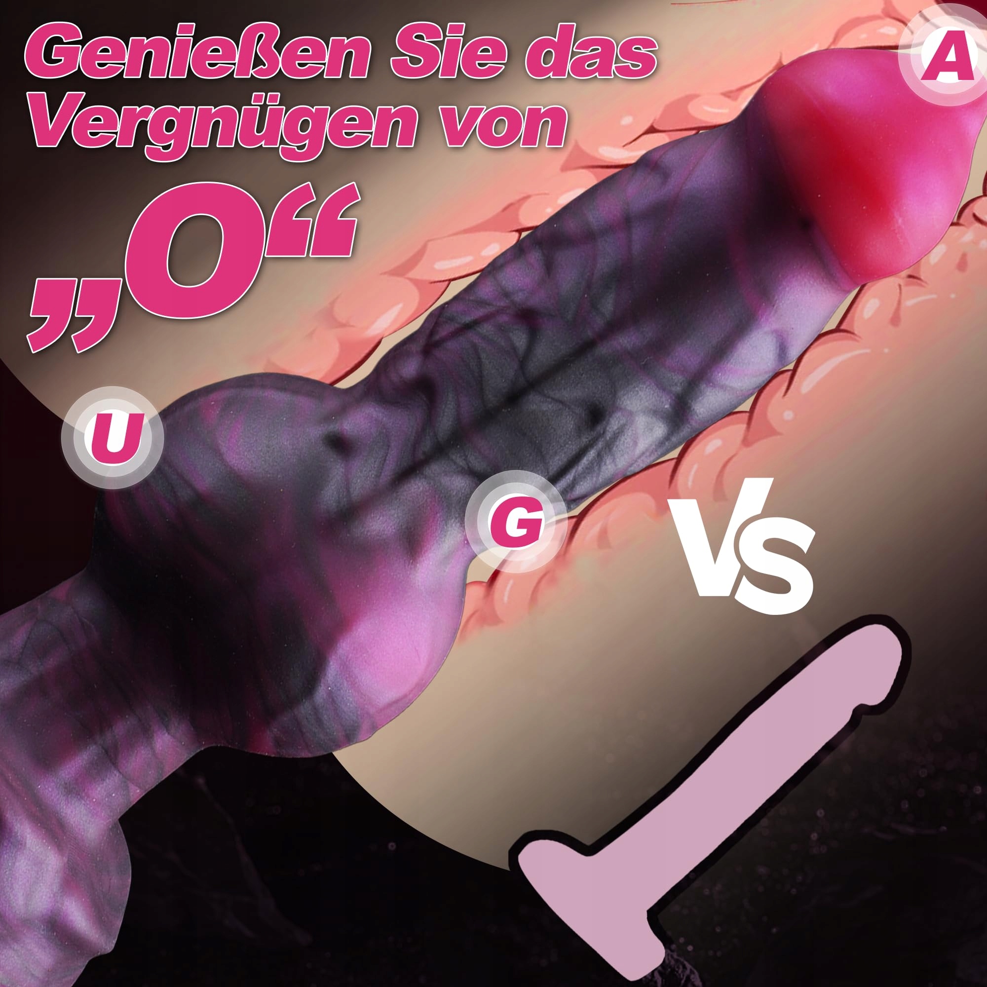 MONSTER Dildo Fantasy Zwierzęcy Knot XXL Realistyczny Analdildo 24cm — miniatura 3