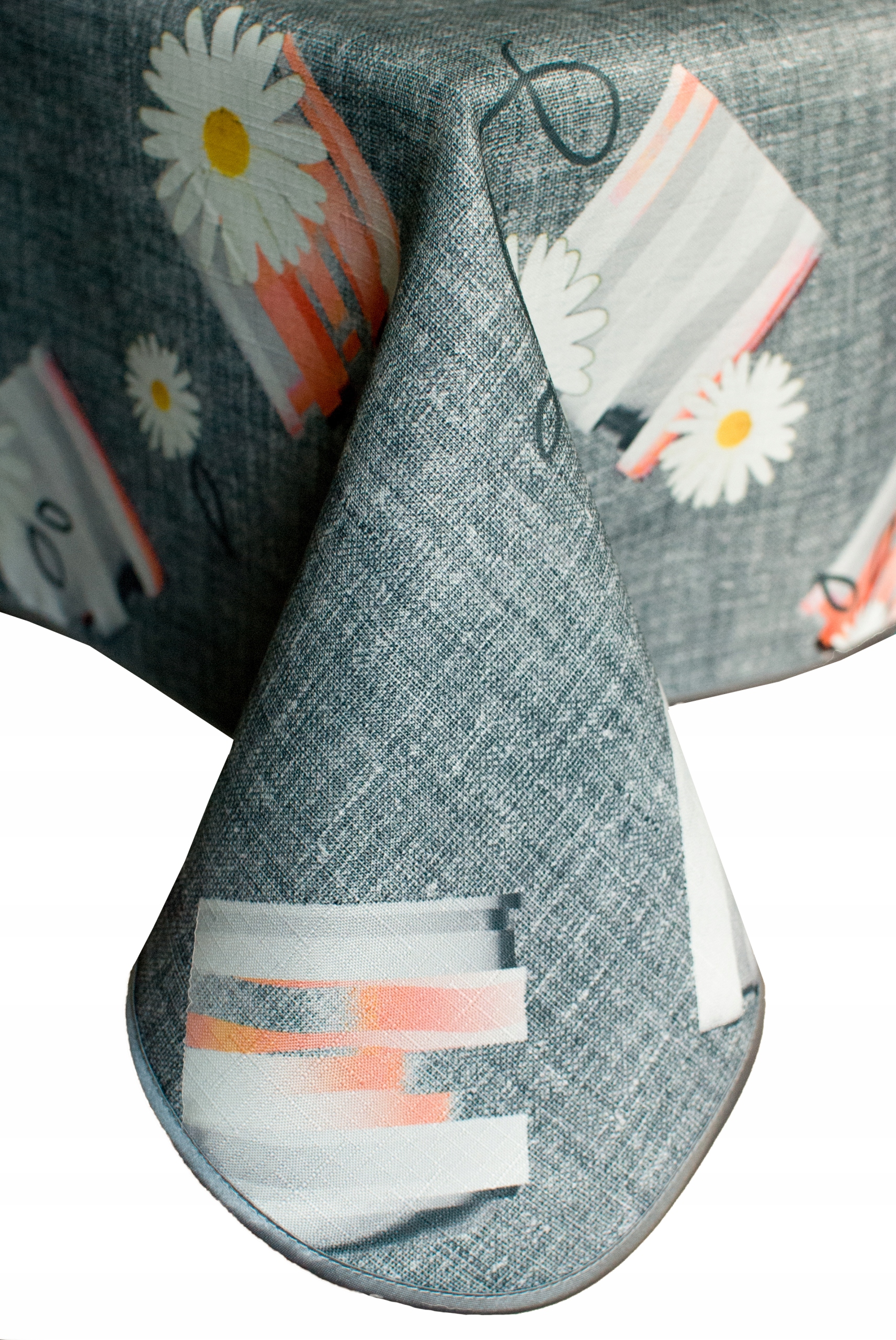 

Szary obrus plamoodporny z lamówką 90X150