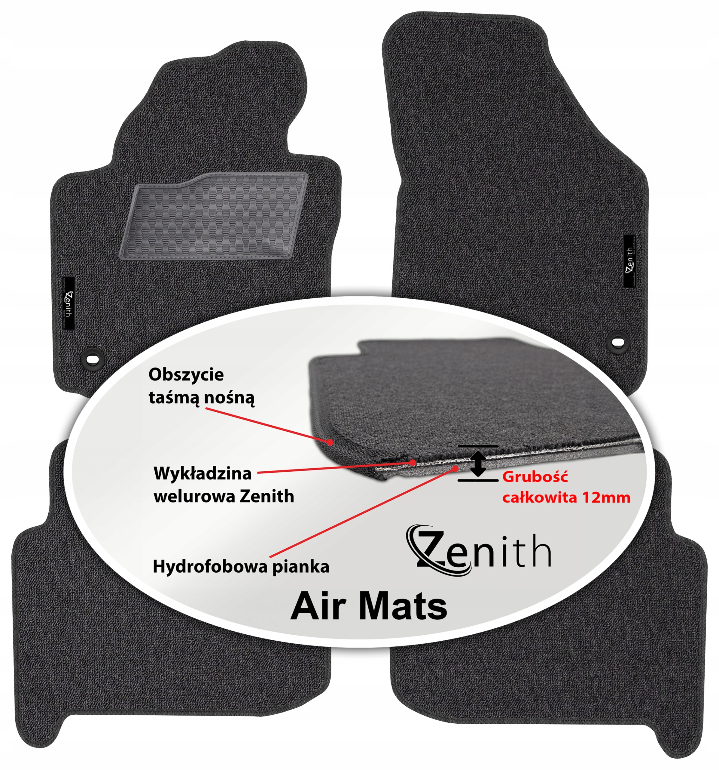 Vw Touran I 5os 2003-2010 Velúrové koberčeky do auta Zenith Air Mats