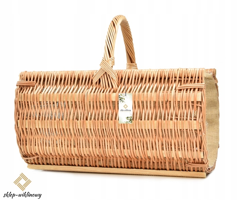 Polský krbový koš na palivové dřevo do krbu Košík 50 cm Obšitý