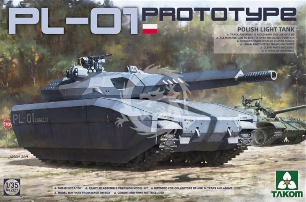 Pl -01 Prototyp polského lehkého tanku Takom 2127 v měřítku 1/35