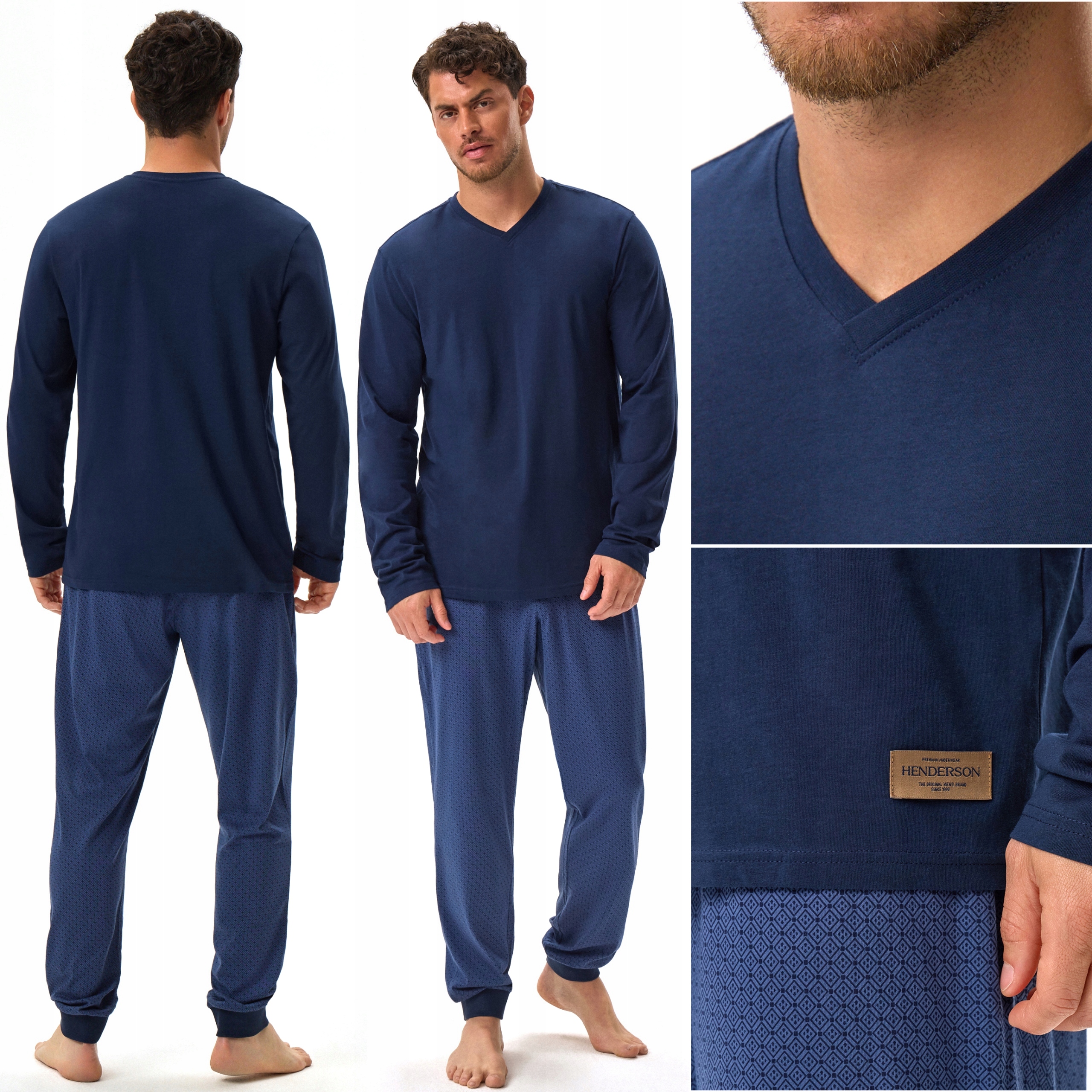 Pánské Pyžamo Henderson Hunt Komplet s dlouhým rukávem 100% Bavlna XXL