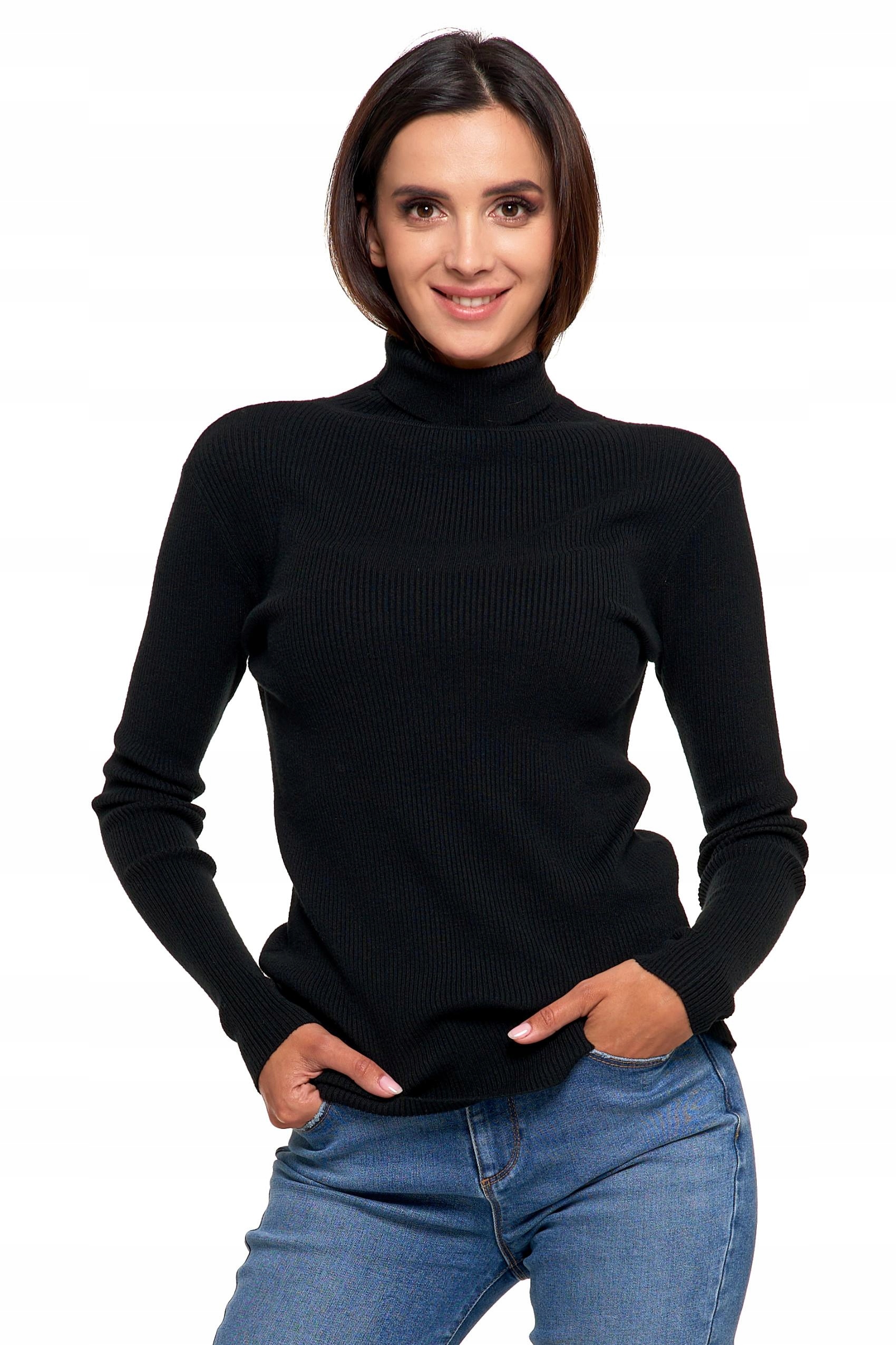 SWETER GOLF DAMSKI W PRĄŻEK CZARNY PRĄŻKOWANY DŁUGI RĘKAW MORAJ R. XXL Marka Moraj