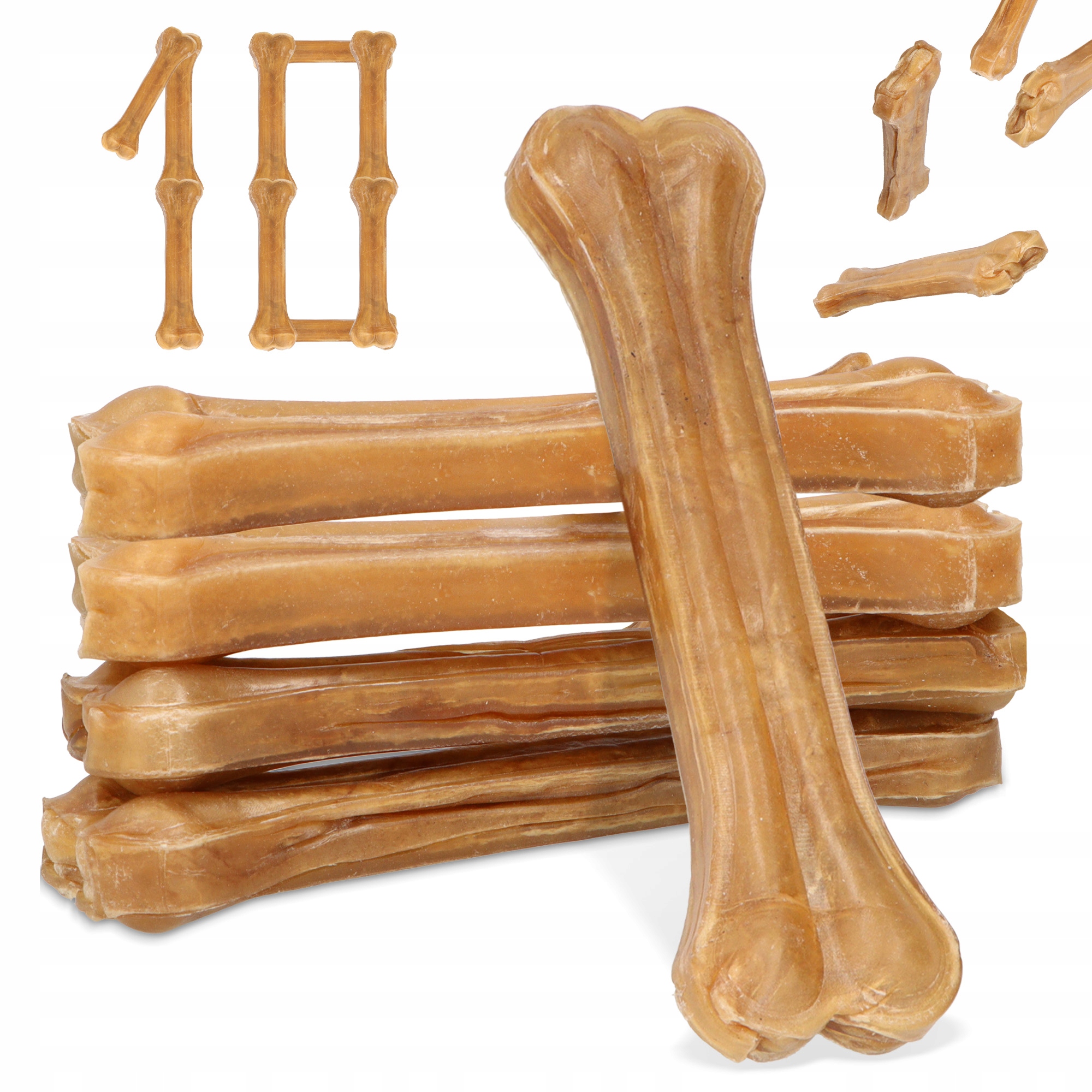 Levně 10 x Kost Psa Lisovaná Přírodní 20 cm Kousátko Pochoutky Žvýkání Vol Xq