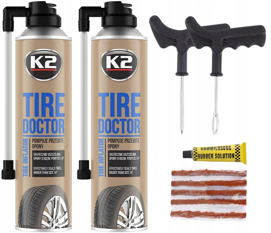 

K2 Tire Doktor 500ML x2 Zestaw Naprawczy Do Opon
