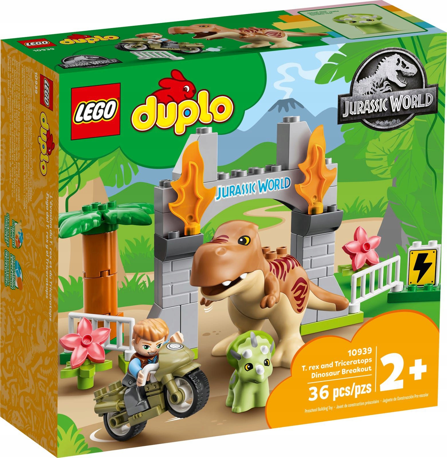 Lego Duplo 10939 Ucieczka Tyranozaura Dinozaury Jurassic World T-rex Nowe
