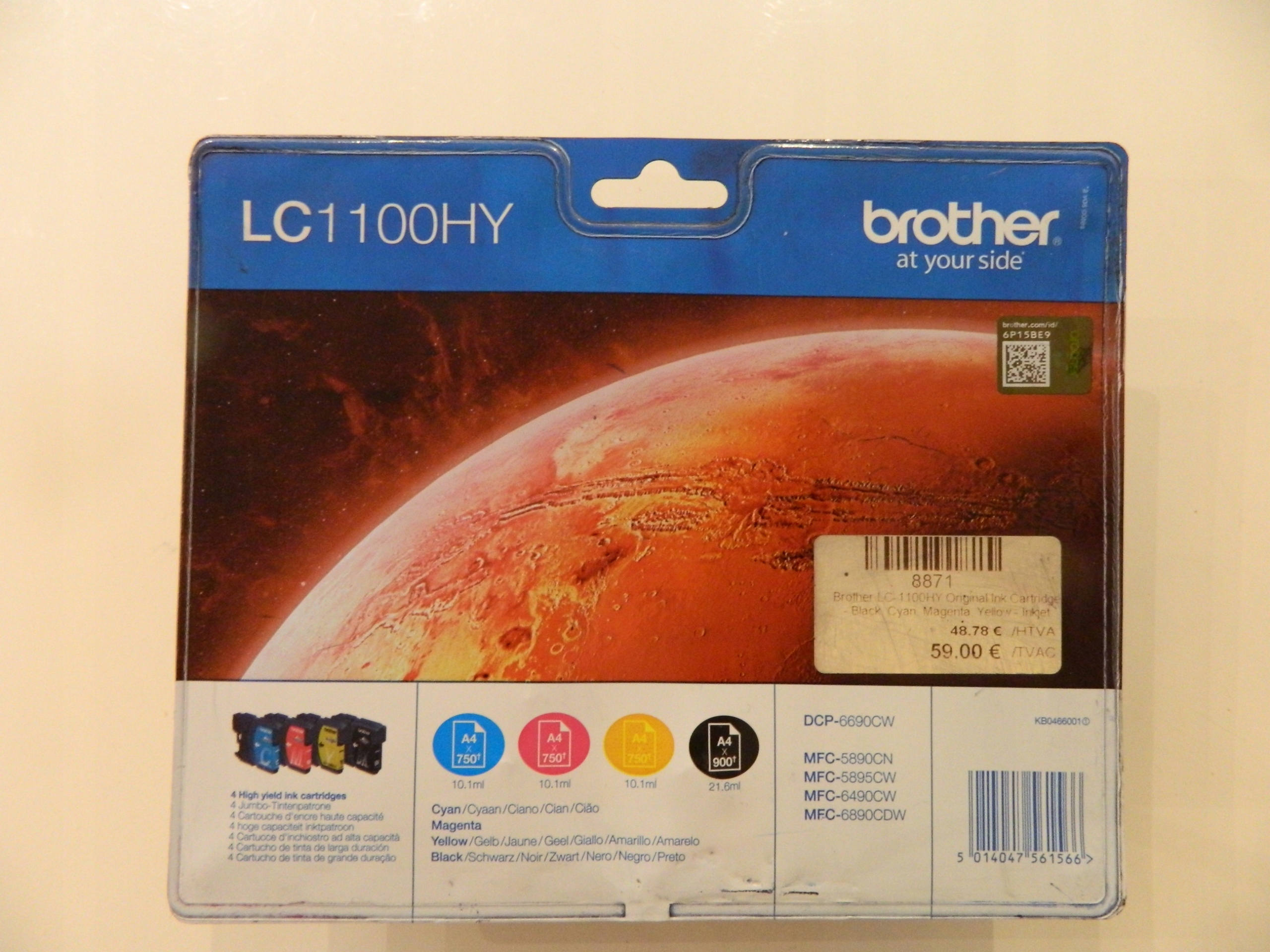 Sada 4 x Inkoust Brother LC1100HY Cmyk Originál
