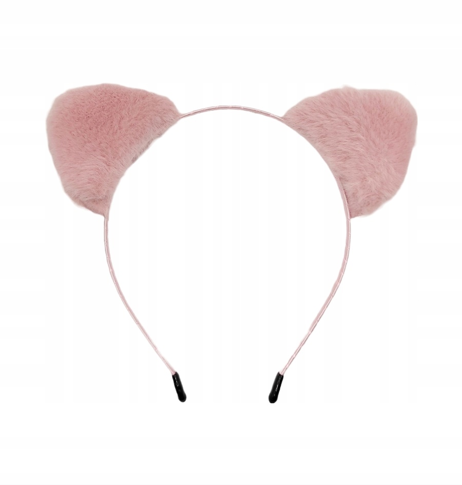 

Opaska Do Włosów Kocie Uszy Kotek Futerko Różowa