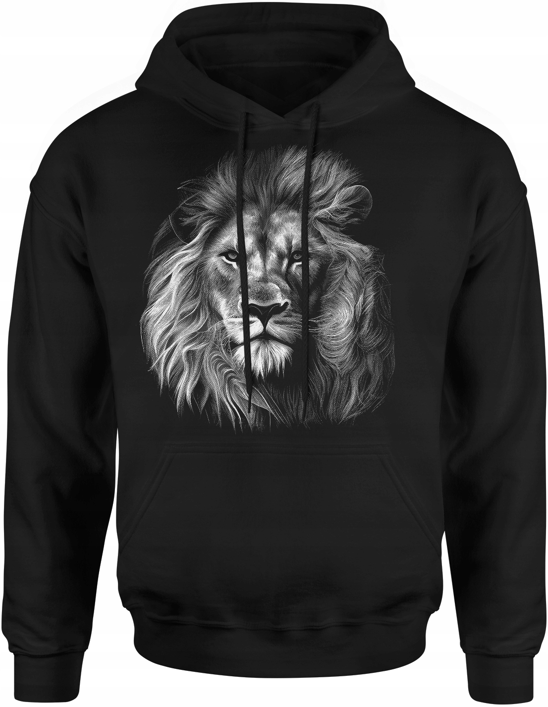 Lew Bluza Męska Z Nadrukiem Lwem Kotem Rozmiar M Z Kapturem Dresowa