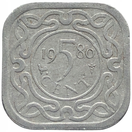 59694. Surinam, 5 centów, 1980r.
