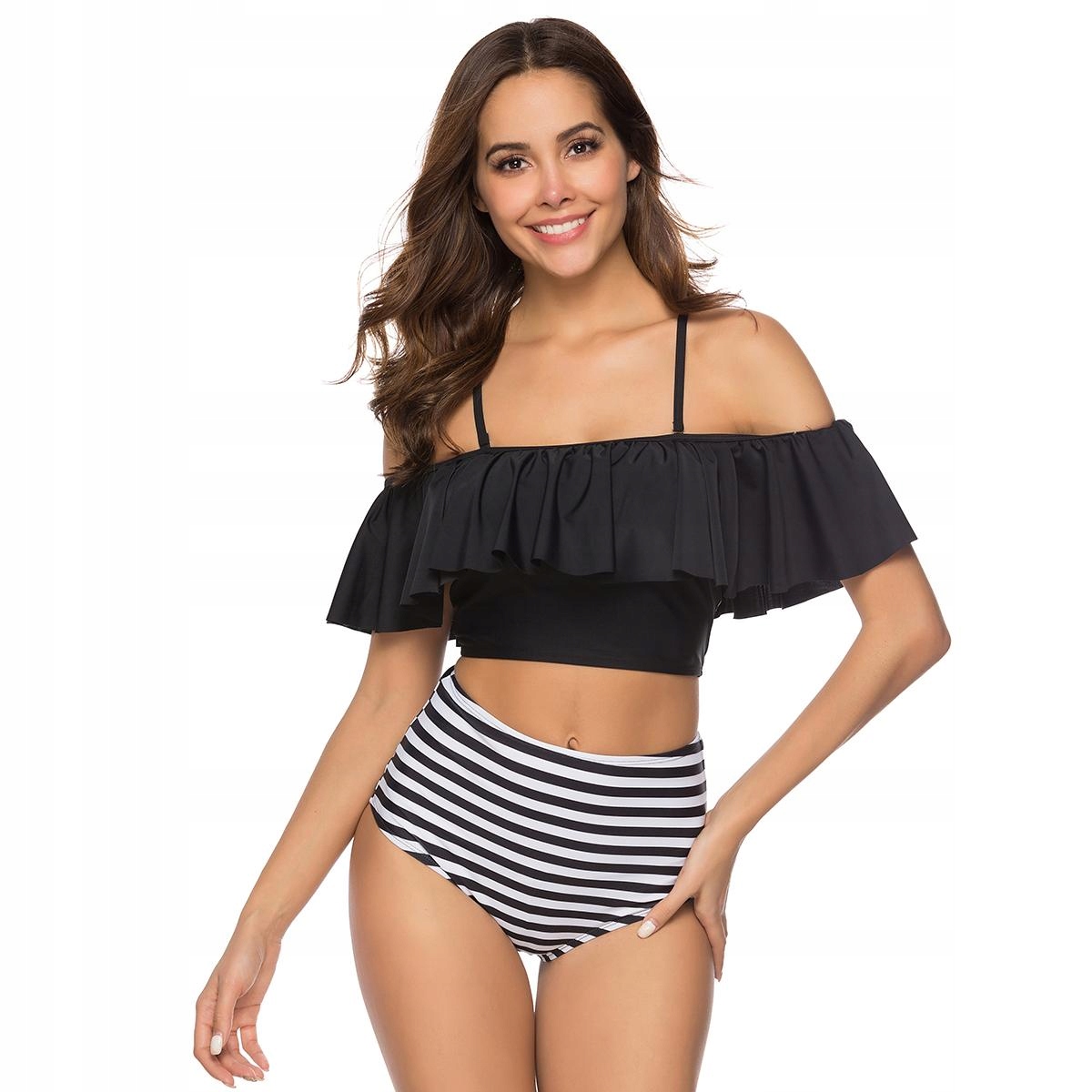 BIKINI STRÓJ KĄPIELOWY WYSOKI STAN HISZPANKA - L Rodzaj komplet