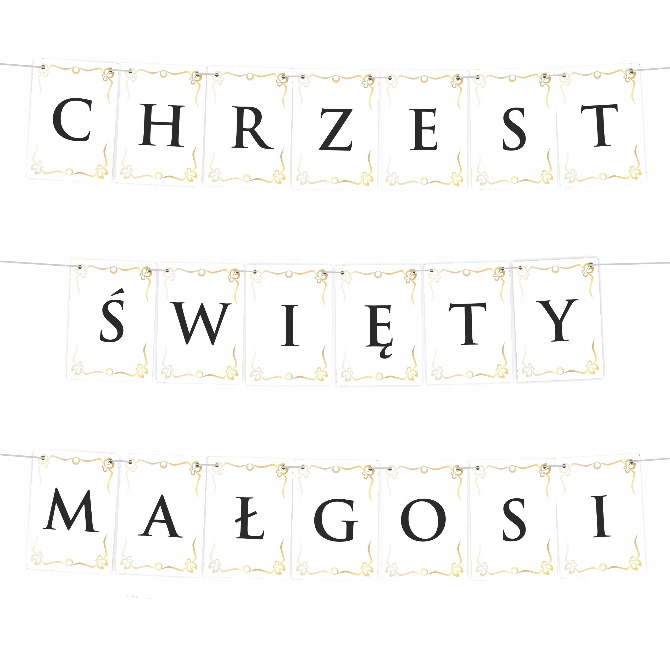 

Baner Girlanda Chrzest Święty imię dziecka 250cm