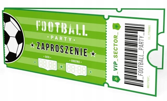 

Zaproszenie na imprezę Football 6szt.