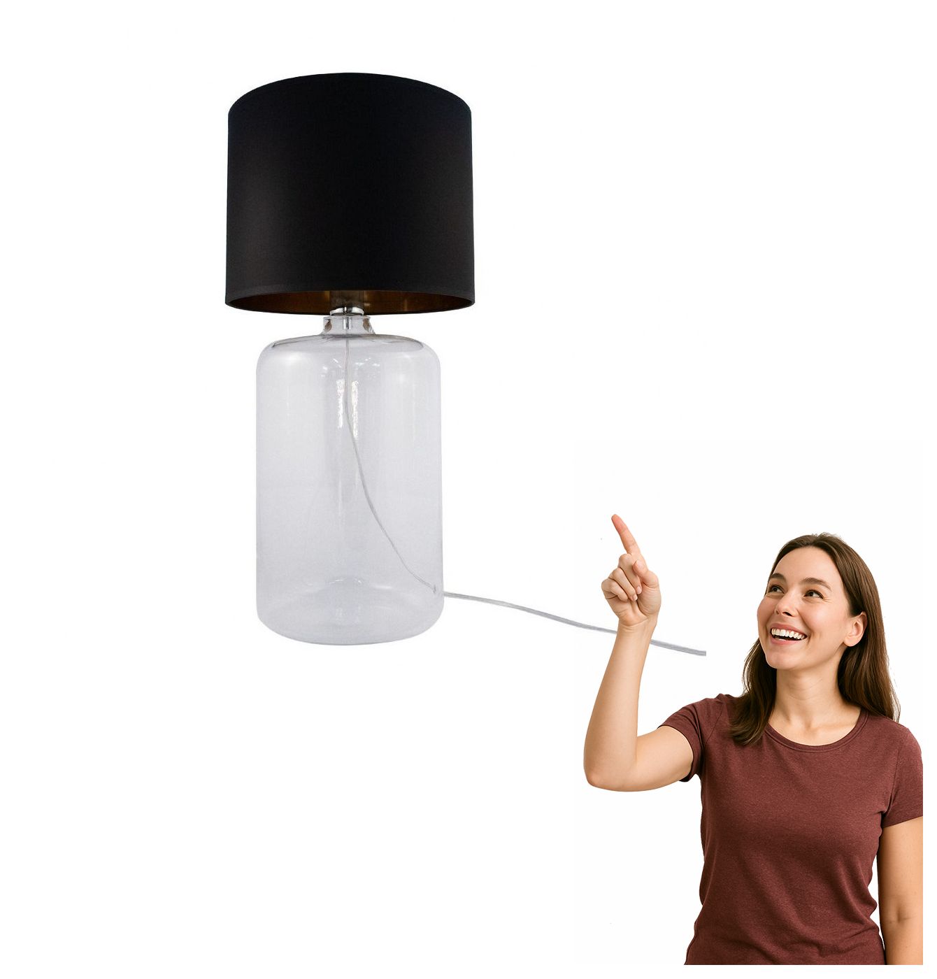 Stolová lampa Amarsa Transparent 5508BKGO Zuma Line
