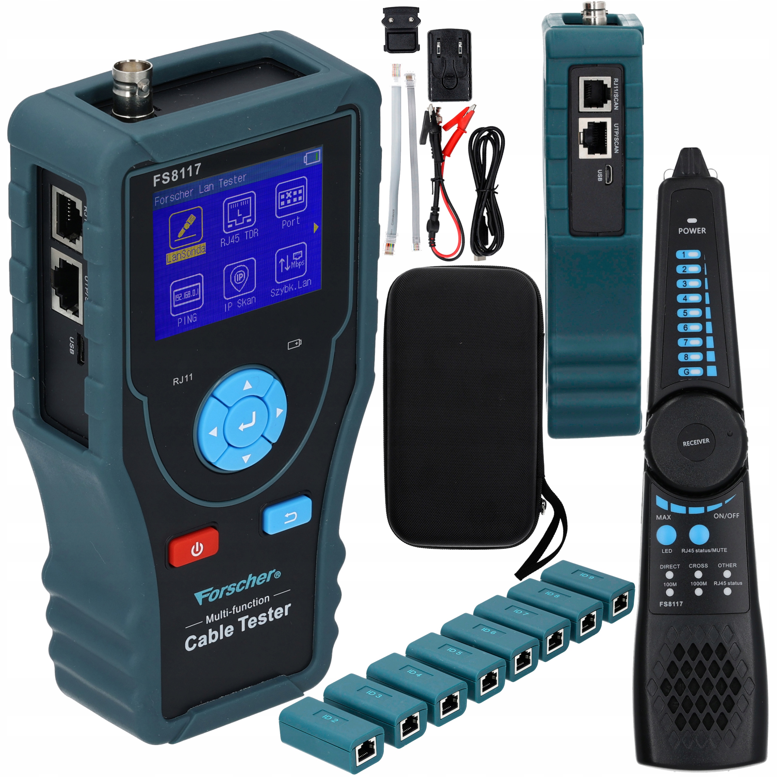 Forscher FS8117 Tester Lan Kabli Sieciowych RJ45 Szukacz Par Przewodów