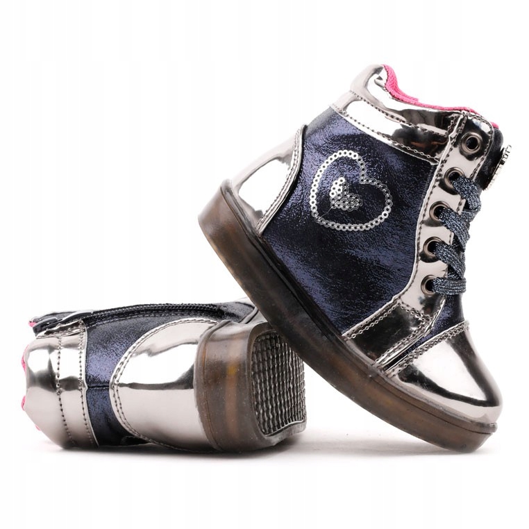 

Granatowe Botki Sneakersy Buty Dziewczęce Wysokie