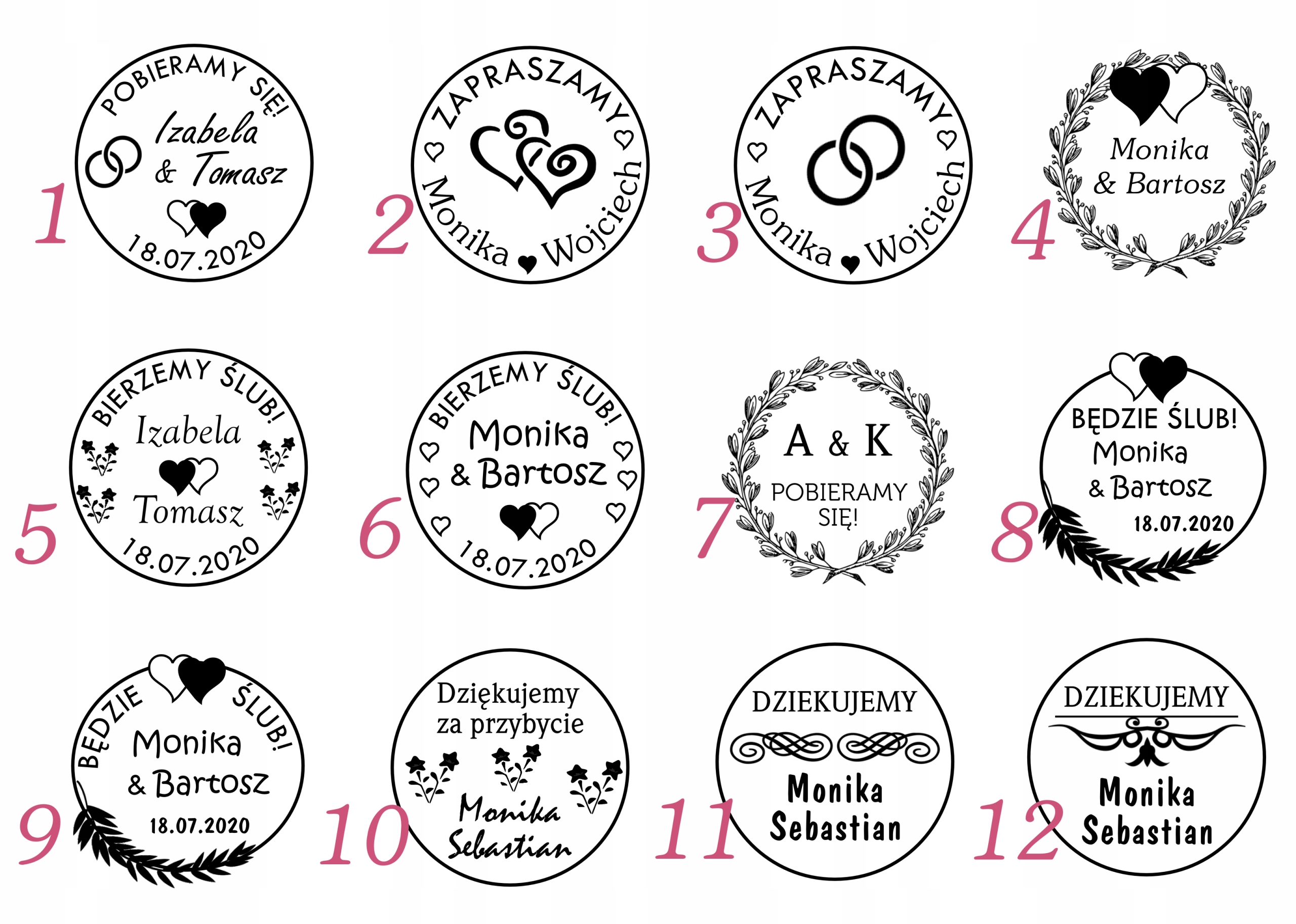 PIECZĄTKA NA ŚLUB PIECZĘĆ ŚLUBNA STEMPEL 5 CM Marka inny