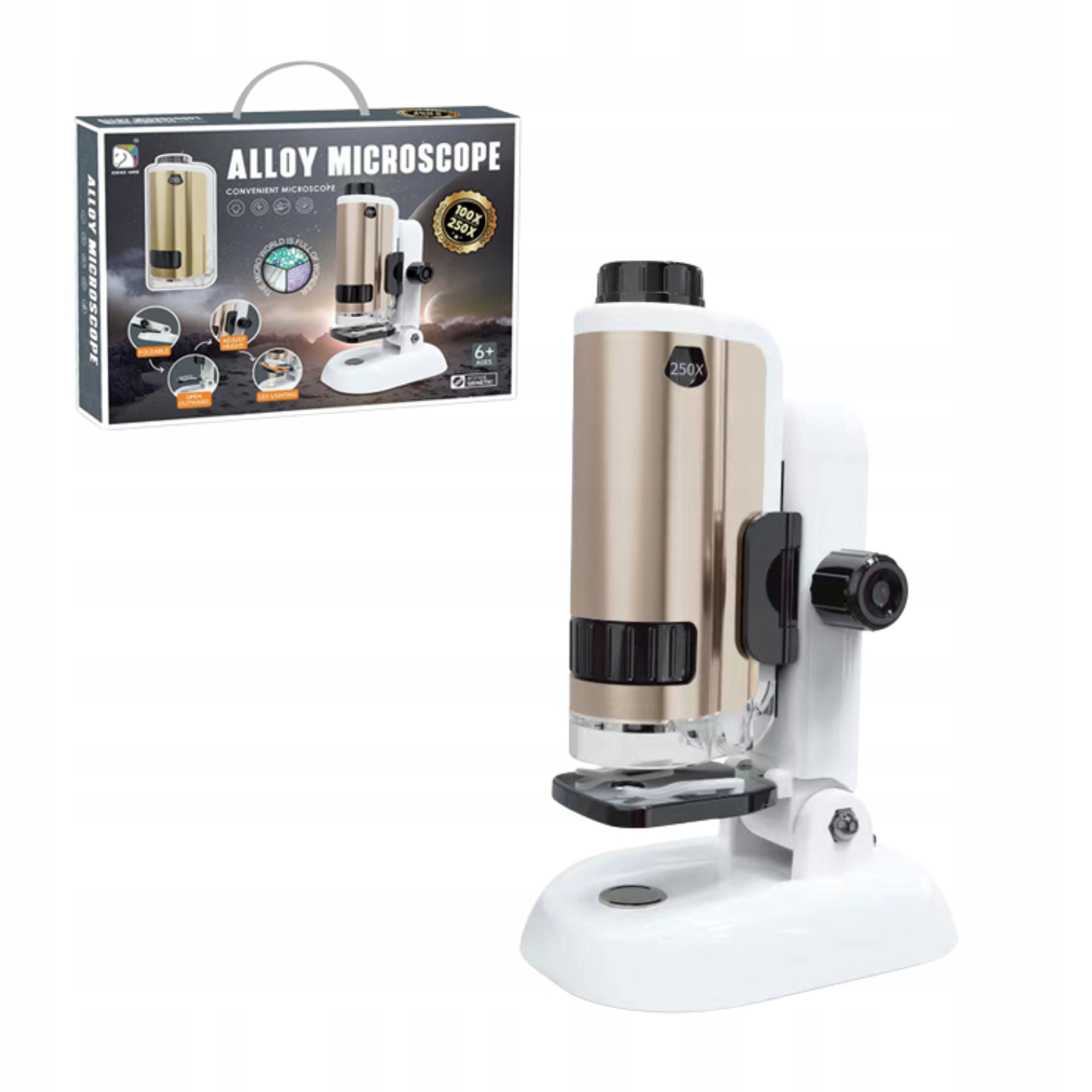 MIKROSKOP DLA DZIECKA EDUKACYJNY LED PRZYBLIŻENIE 250X PREZENT EKSPERYMENT Płeć chłopcy dziewczynki