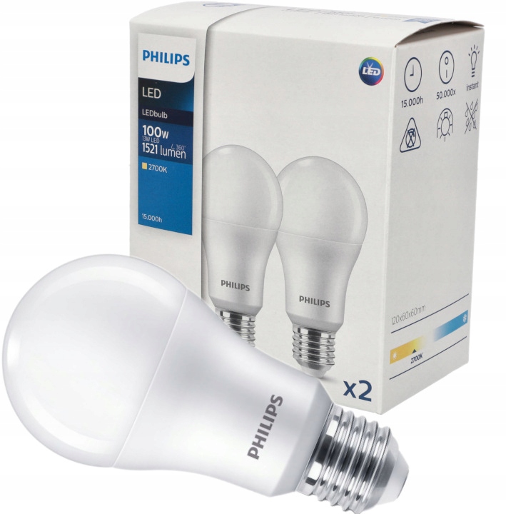 

2x Żarówka Led E27 A67 13W 2700K 1521lm Philips