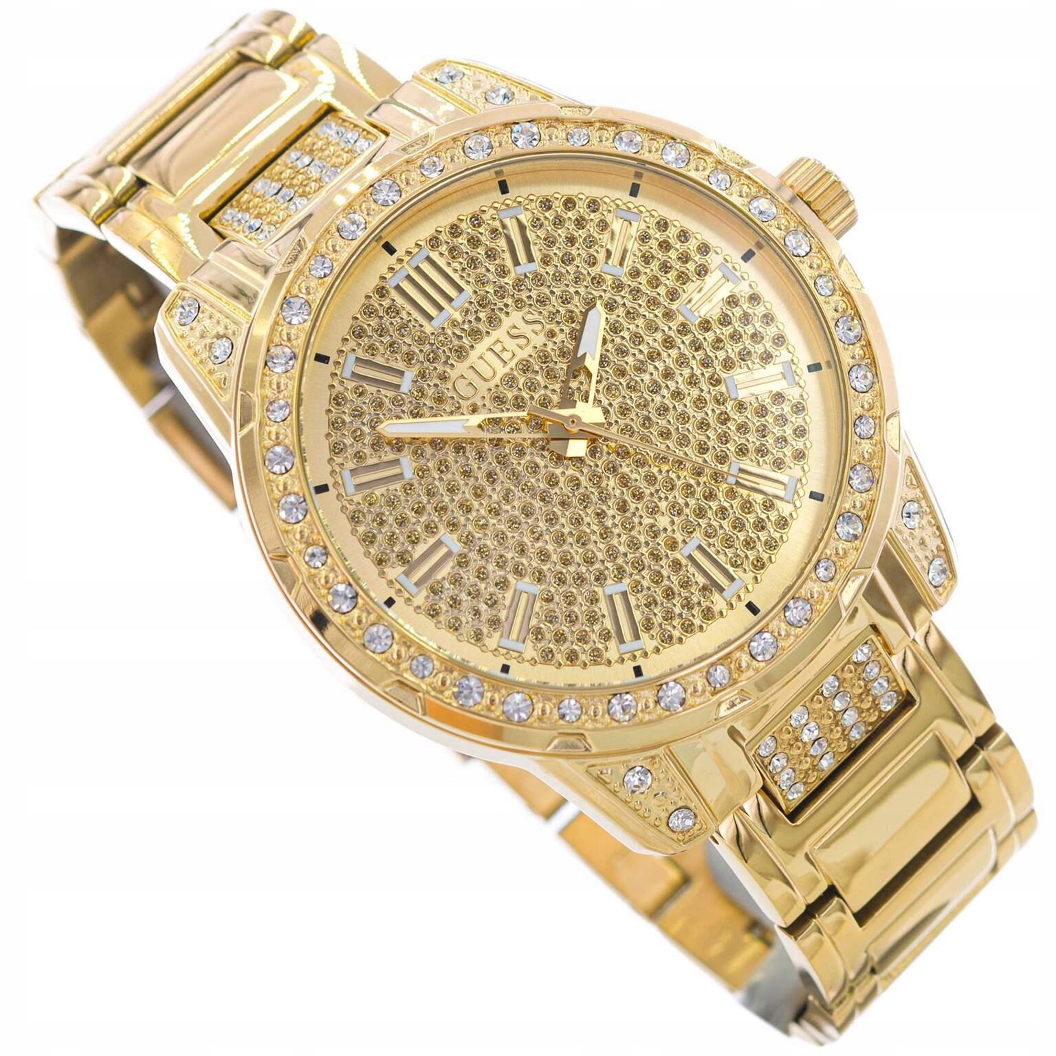Pánské Hodinky Guess U1339G2 Zlaté Na Náramku Neobrite, Elegantní