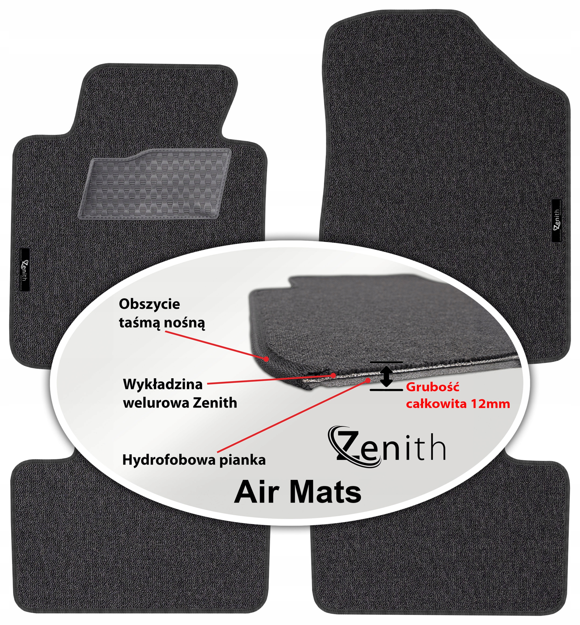 Kia Ceed II 2012-2018 Velúrové koberčeky do auta Zenith Air Mats