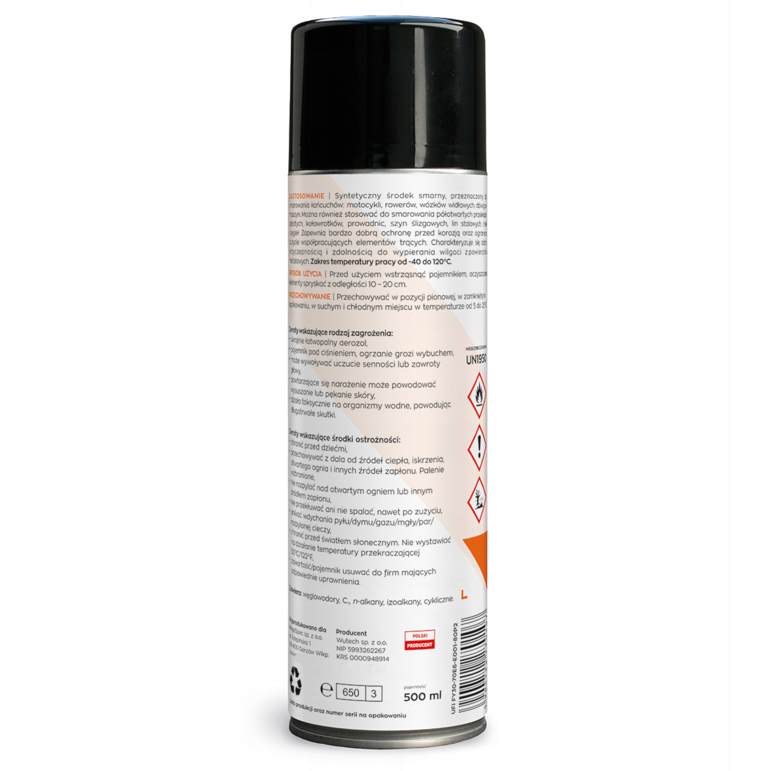 Smar do łańcucha rowerowego w sprayu 500 ml Megaspec Marka Masterio