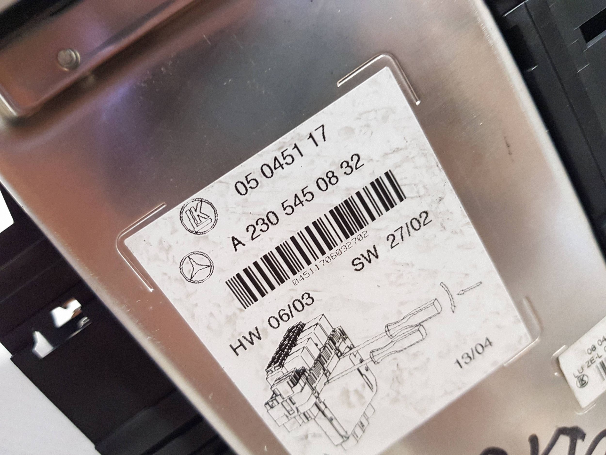 comfort control unit control unit SAM Mercedes SL R230 W230 A2305450832