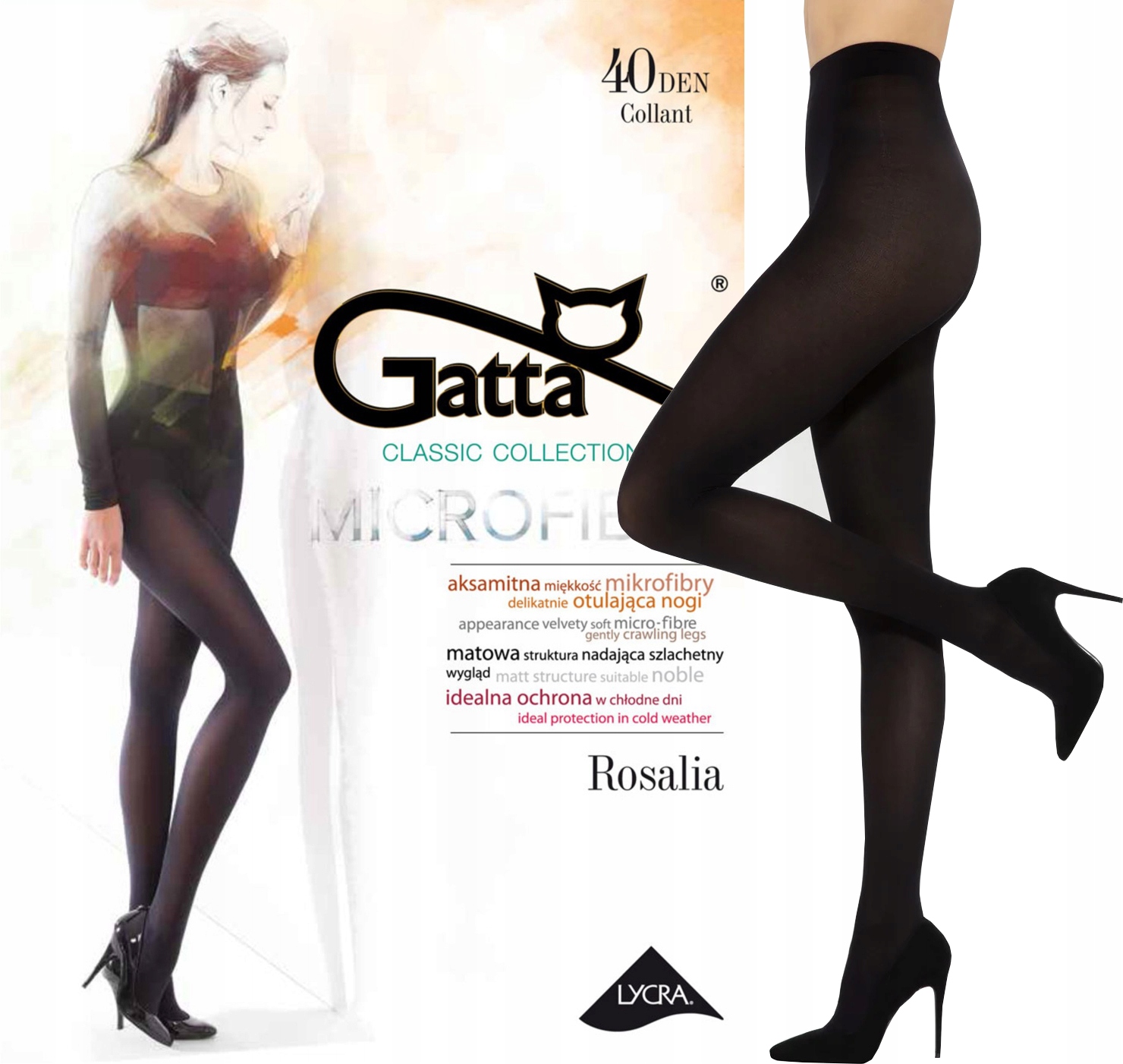 

Gatta Rosalia rajstopy 40 den Nero 3 M