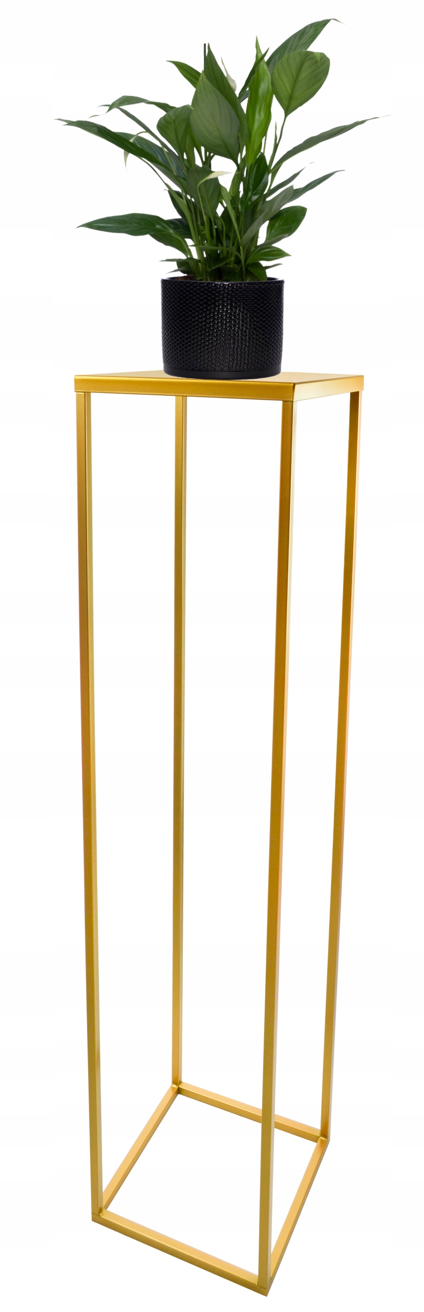 

Kwietnik stojący metalowy loft złoty 80cm