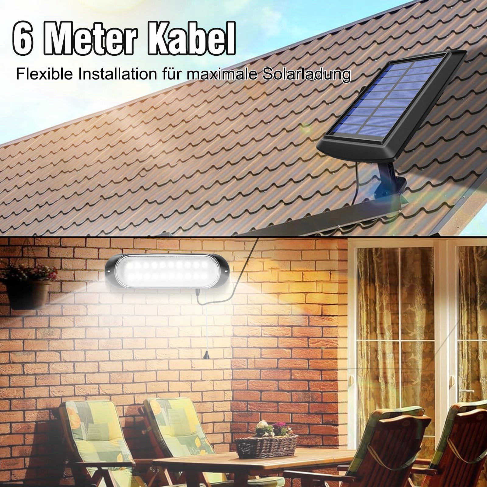 CHUNHEE Solarna Lampa Zewnętrzna IP65 Wodoodporna 20LED do Ogrodu Tarasu — miniatura 5