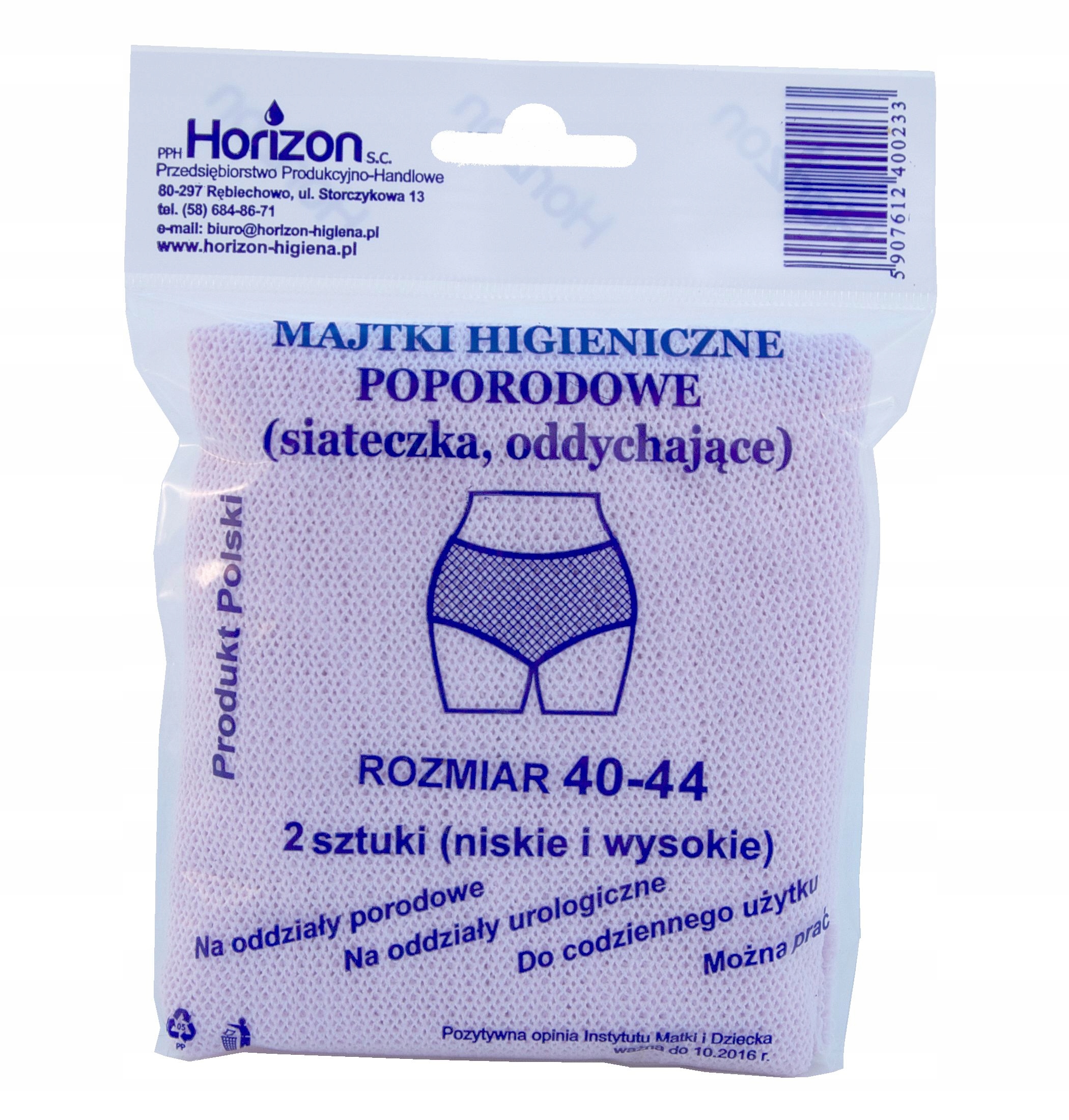 HORIZON MAJTKI POPORODOWE WIELORAZOWE 40-44 2szt EAN (GTIN) 5907612400998