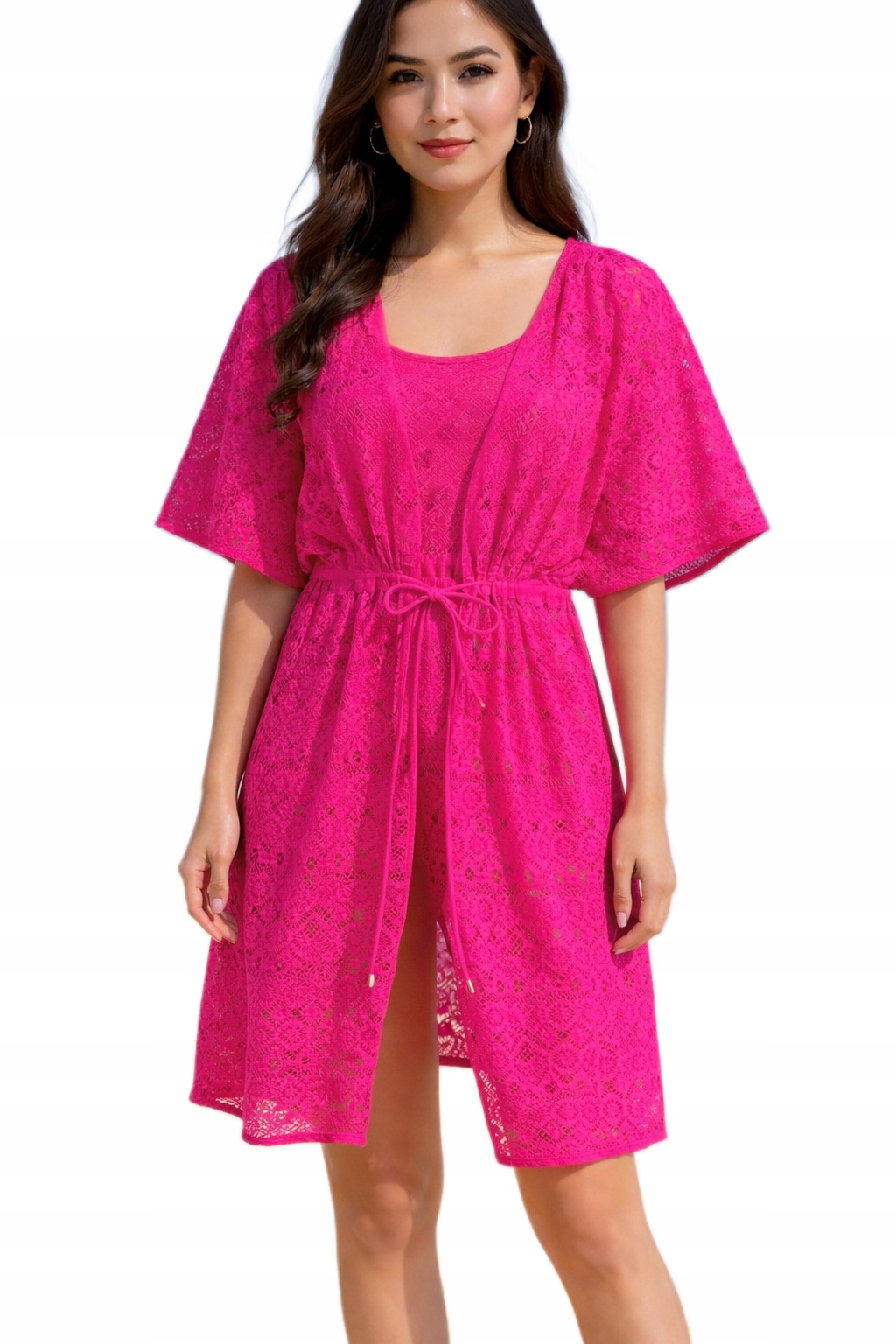 Self Pareo Přehoz DP10K Kimono Robe Růžové M/38