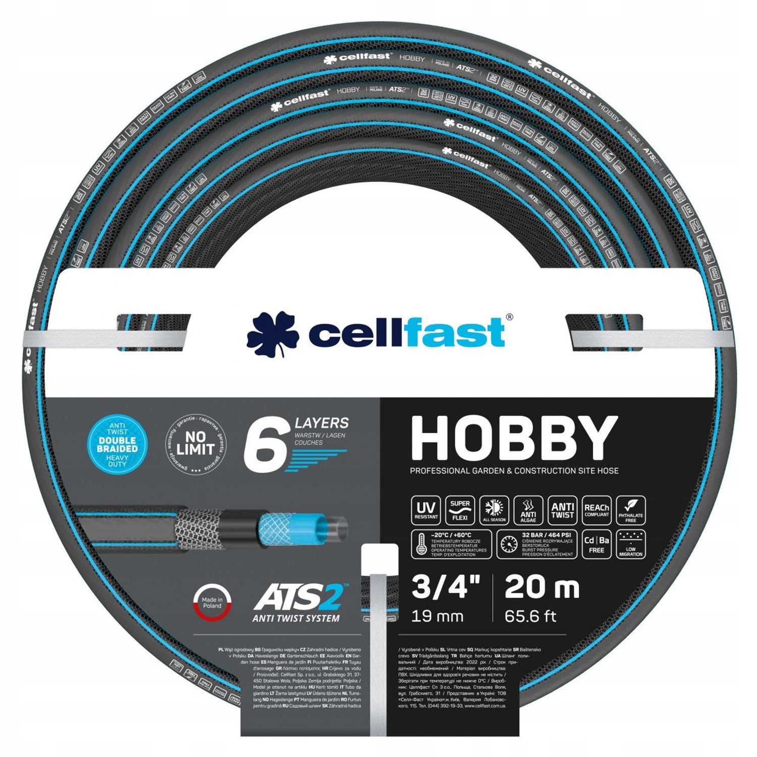 

Wąż ogrodowy Hobby ATS2 3/4" 20m 6 warstw 16-222