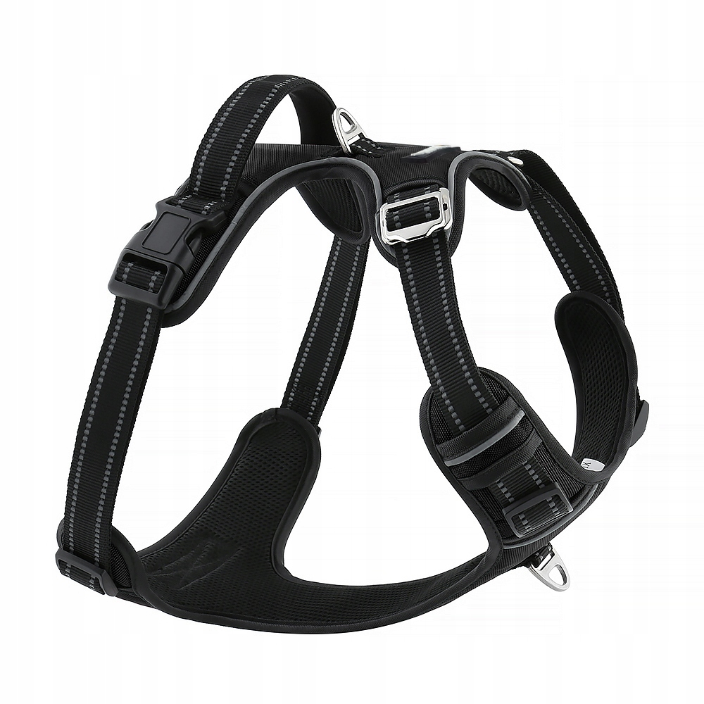 Levně Postroj pro psa typu guard černý Huggy Doggy tréninkový easy walk silný XL