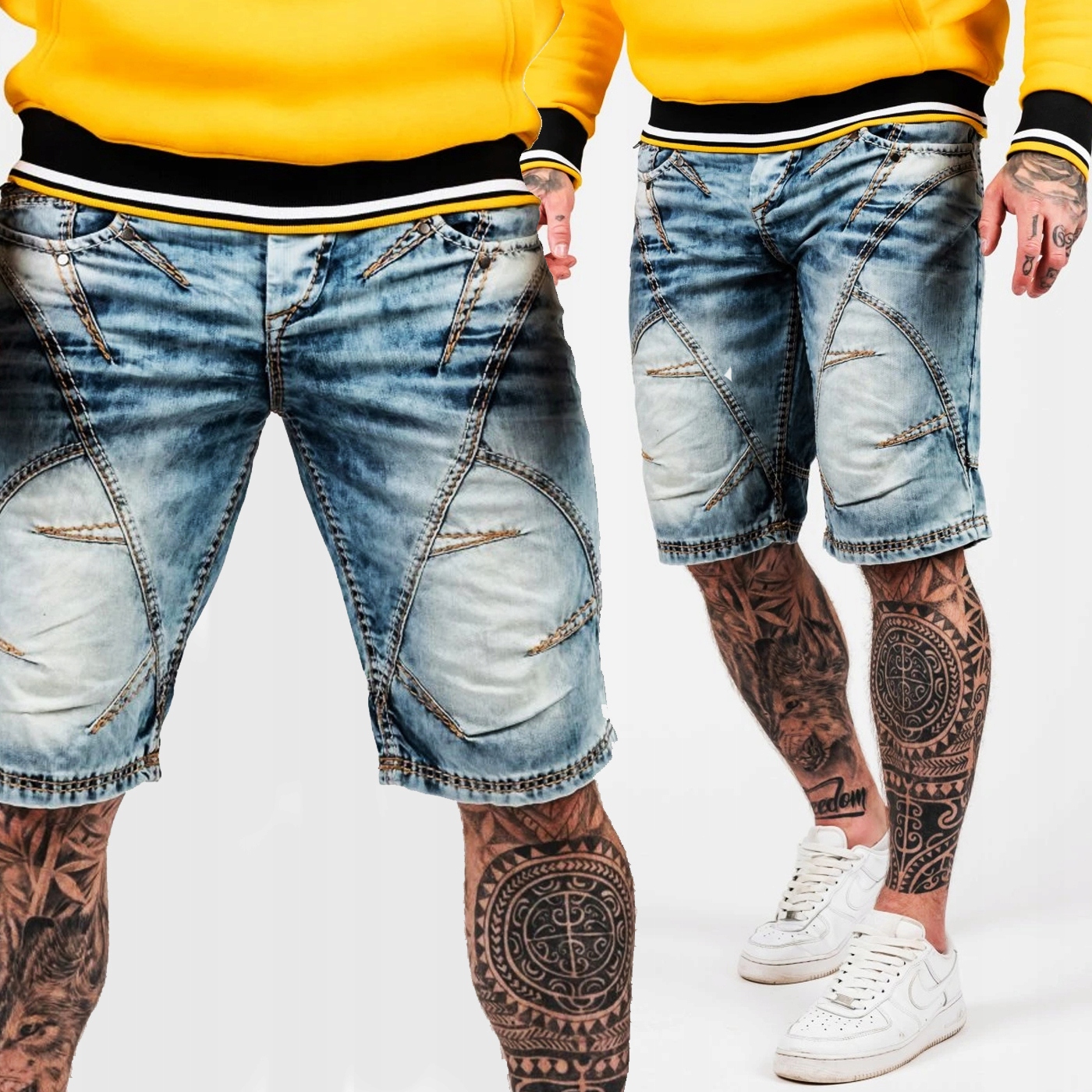 Kraťasy Cipo Baxx Džíny Přešívané Džínové