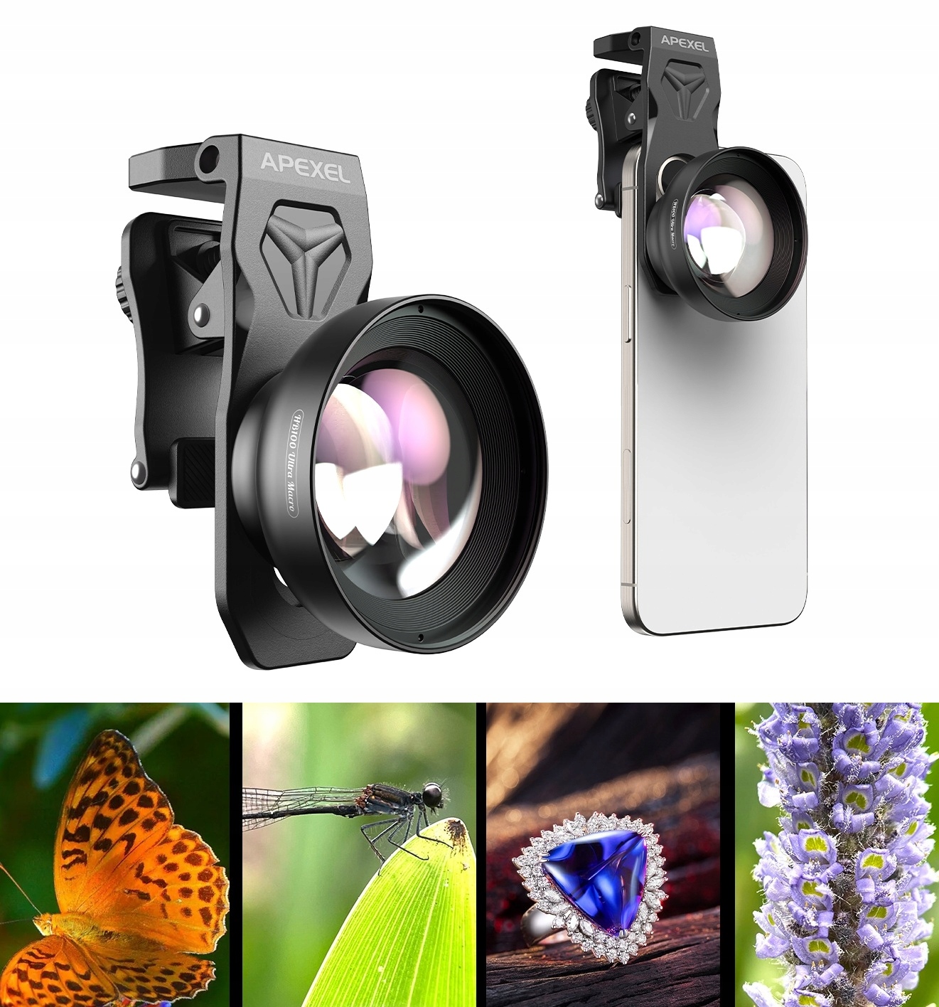 Objektív Ultra Makro 100 mm Hd pre telefón a smartfón Telefón Apexel