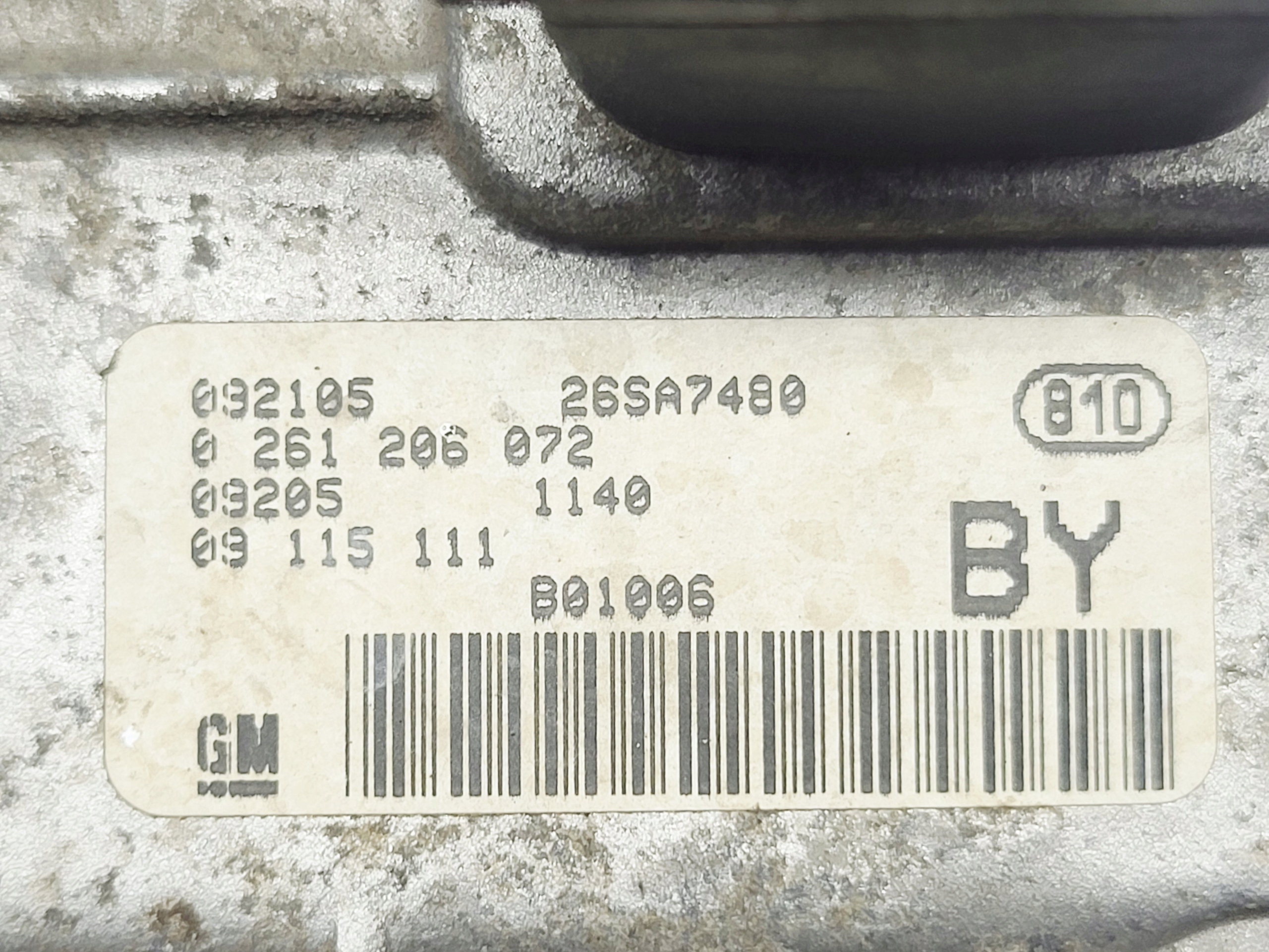 computer control unit of the engine Opel CORSA C 1.0 12V 0261206072 09115111BY