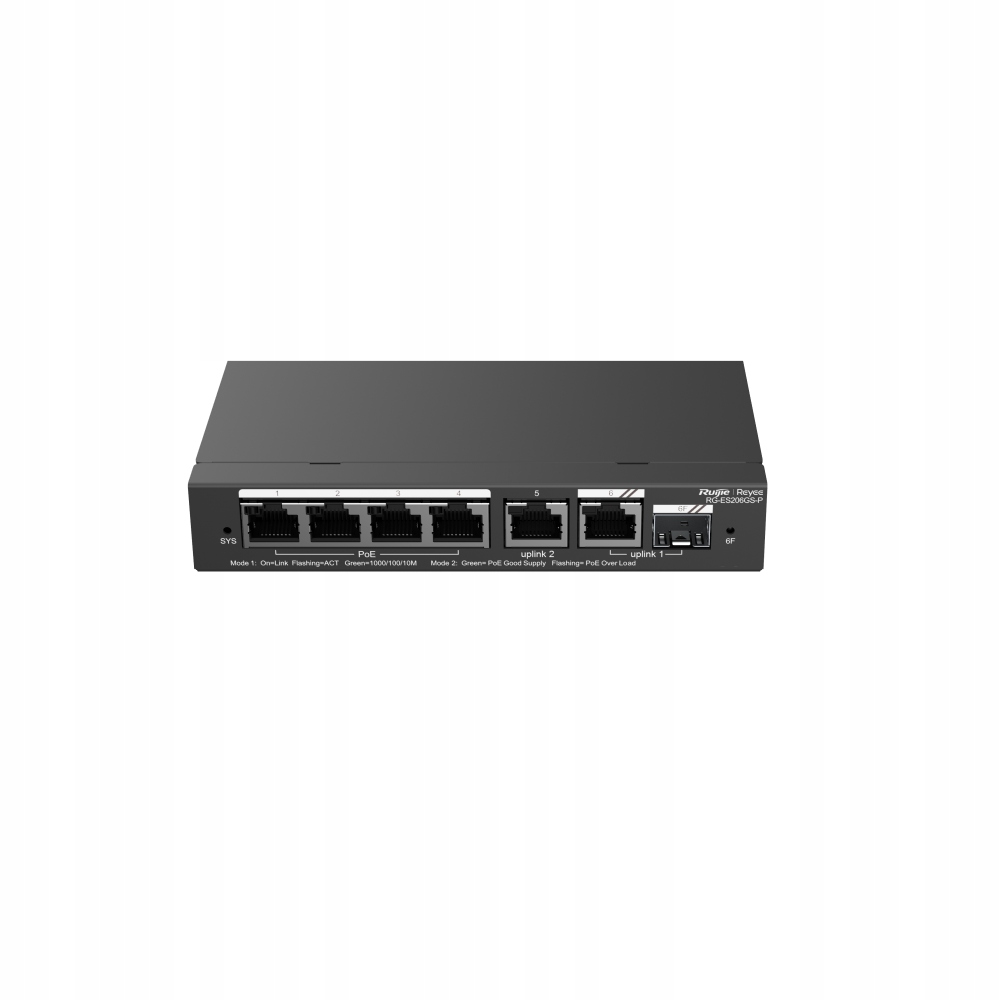 RG-ES206GS-P, 6-portový gigabitový přepínač PoE Smart Cloud spravovaný
